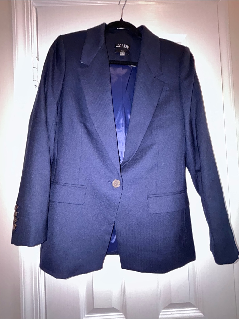 J. Crew Blue Willa Single-Button Italian Wool Blend Blazer Size 6 Nova Fides